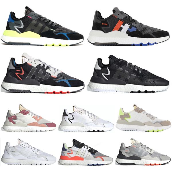 

2019 Nite Jogger 3M Reflective Running Shoes Beige Black ICE MINT TRACE PINK Footwear White Women Mens Trainer Sports Sneakers 36-45