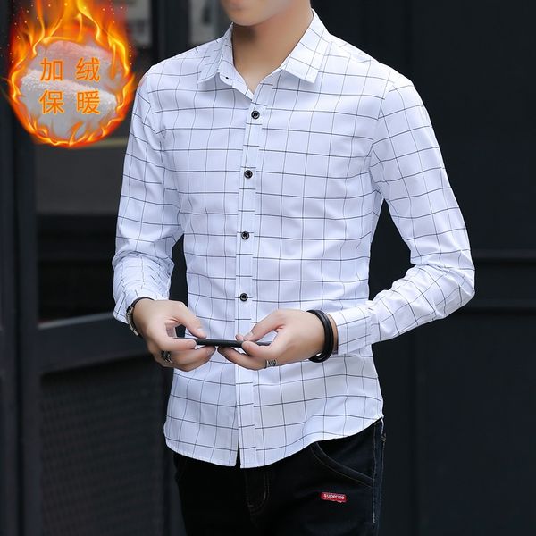 

vogue men shirt long sleeved assorted classical plaid male shirts vogue thick clothing casual shirt man, White;black