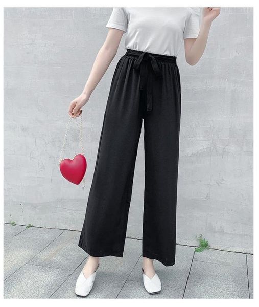 

men's pants a282-summer trendy one button skinny wide leg, Black