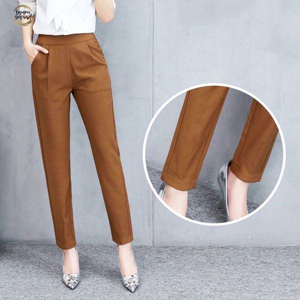 

harem fashion pants summer autumn elastic waist casual casual slim women pants work wear trousers harem pants, Black;white