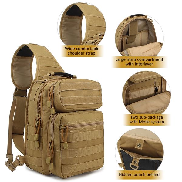 

outdoor military backpack tactical bag shoulder fishing army bag crossbody chest bag hunting fishing molle shoulder backpack backpacking pac