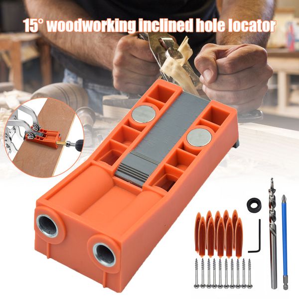

drill guide set woodworking hole puncher drilling inclined hole jig locator diy tool j8
