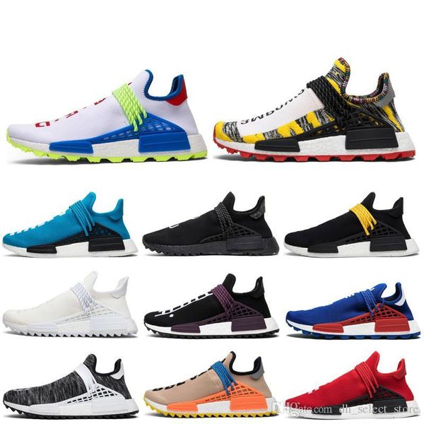 

men hu solar pack human race running shoes pharrell williams nerd white core black women mens sports sneakers outdoor shoes 36-45