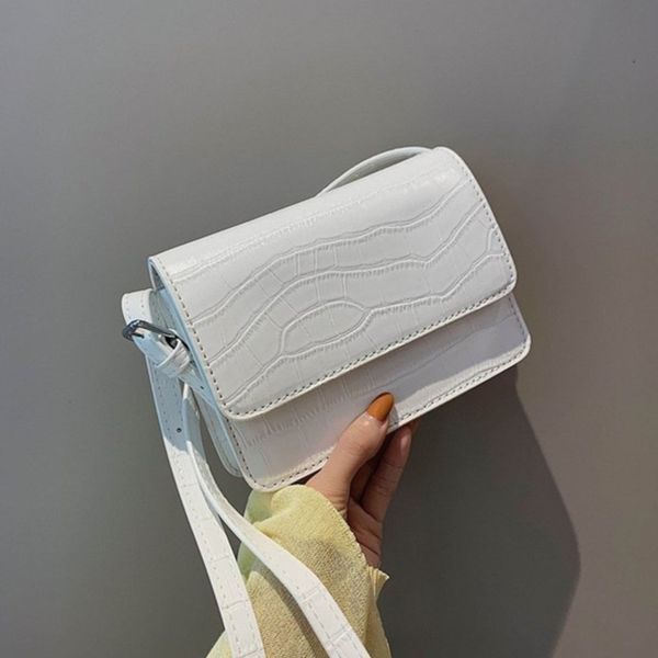 

2020 solid color shoulder messenger bag stone pattern mini leather crossbody bags for women luxury cell phone handbags