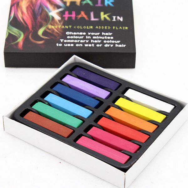 

1 set 12 colors non-toxic hair chalk diy easy temporary salon colors hair chalk dye soft pastels kit beauty