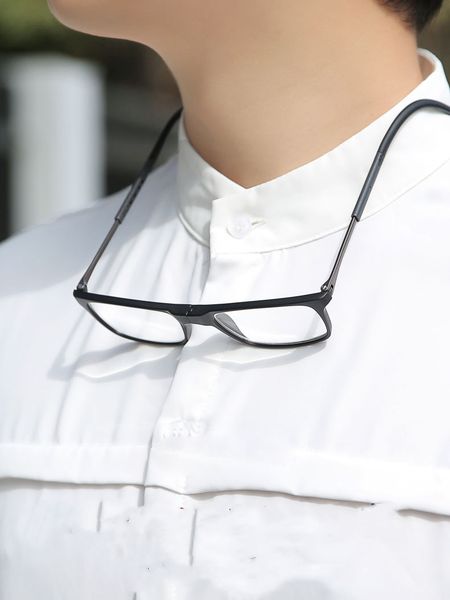 

presbyopic specmagnet hanging neck reading glasses male female folding hd ultra light portable elderly fashion 100 150 250 degrees +2 +4, White;black