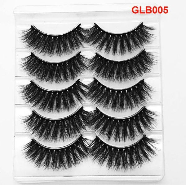 

natural long thick mink false eyelashes 5 pairs set reusbale fake lashes soft & vivid eyelash extensions 60sets/lot dhl free