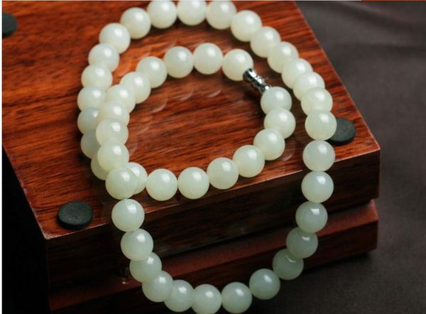 

100% natural hetian yu necklace with certificate, Silver