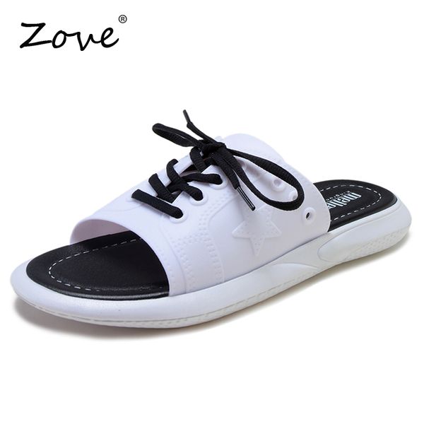 

zove women slides slippers indoor outdoor pu flat slip on house slippers shoes black shoes couple lovers casual sandals