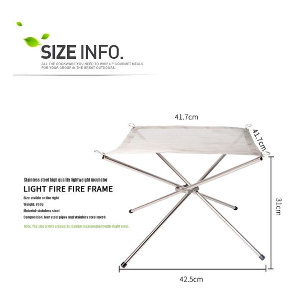 

outdoor fire burn pit stand portable solid fuel rack folding stove fire frame fast heating rustproof charcoal stove fire frame climbing rope