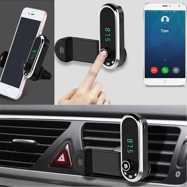 

mic audio handsfast phone holder fm transmitter bluetooth car kit mp3 usb charger