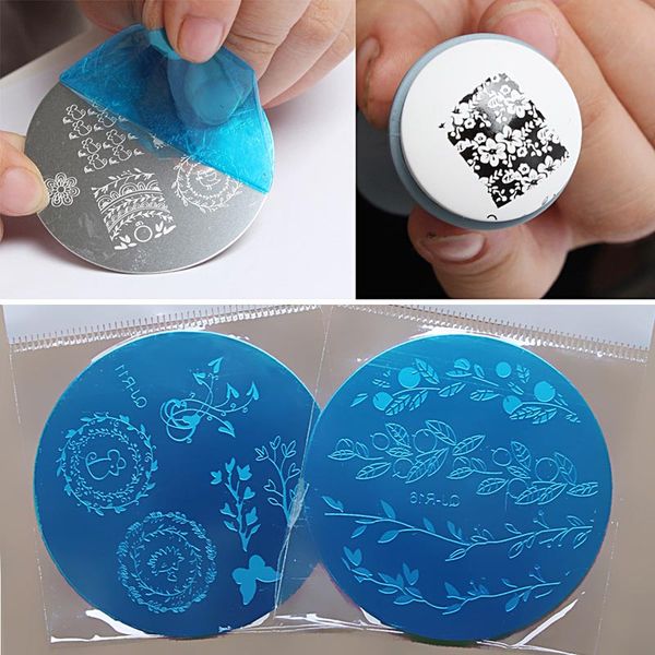 

high 16 sheet/set nail steel plate stamping mold round template nails art polish printing stencil tools ktc 66