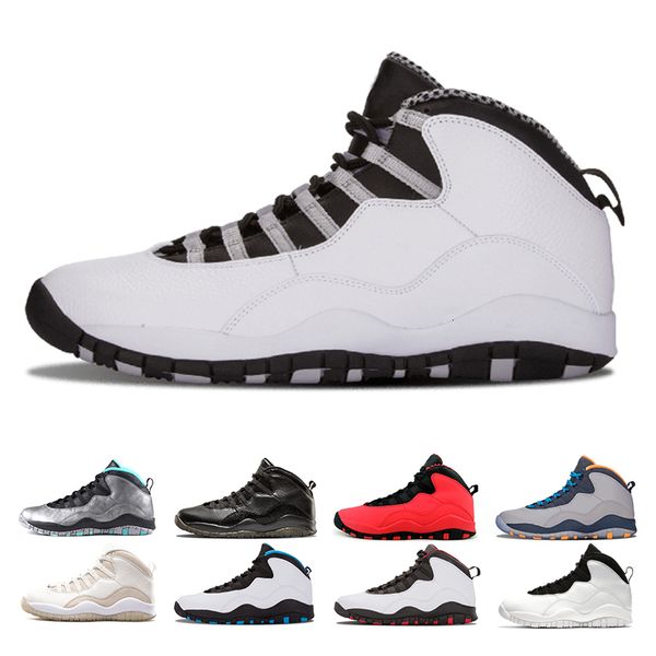 

10 10s mens basketball shoes sneaker west new cement i'm back chicago cool grey powder blue steel grey black men sports sneakers shoes