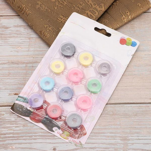 

12 pcs spool with thread bobbin shuttle core crafts transparent sewing tools sewing machine accessories, Black