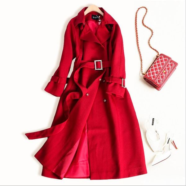 Compre Hot Double Breasted Trench Coat Mujeres 2019 Nueva Moda