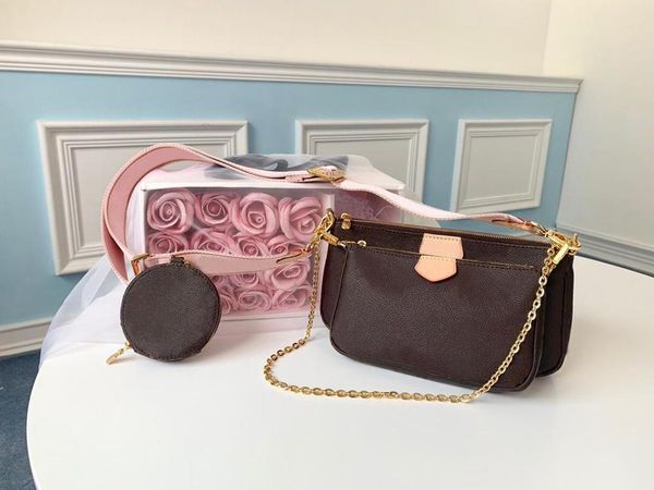 

high end customized women's bag women's shoulder bag messenger fashion casual small square three piece set