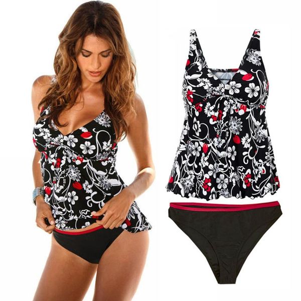 

2018 swimsuit women blouson floral sporty tankini set swimwear two piece swimsuit bikini beachwear lingerie 15