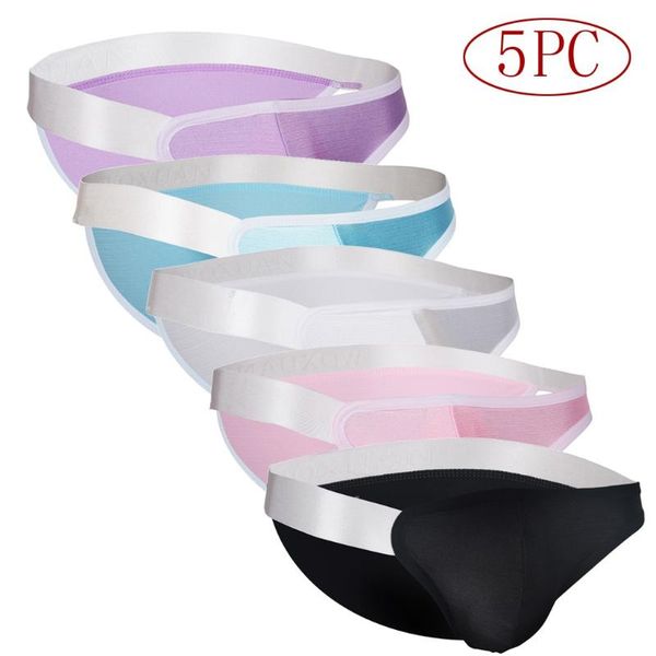 

underpants 5pc multicolored comfortable briefs for men gay underwear breathable homewear intimo uomo #f, Black;white