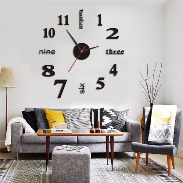 

english numbers diy small clock red/modern,decal,wall clock,home & kitchen,roman,diy,mirrors,home,wall sticker