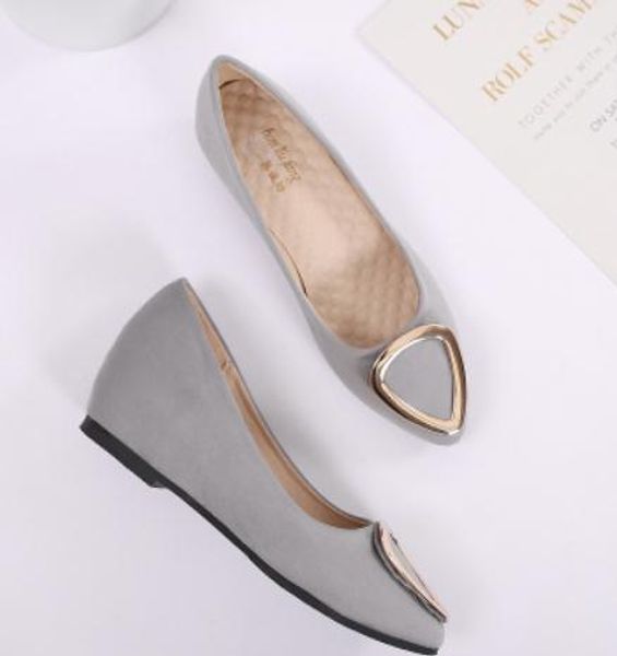 

2019 women's shoes in spring and autumn with new style slope heel pointed end @166, Black