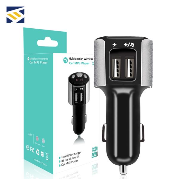 

x10 universal car charger dual usb port wireless bluetooth portable travel charger adapter for samsung note 10 5g smartphone