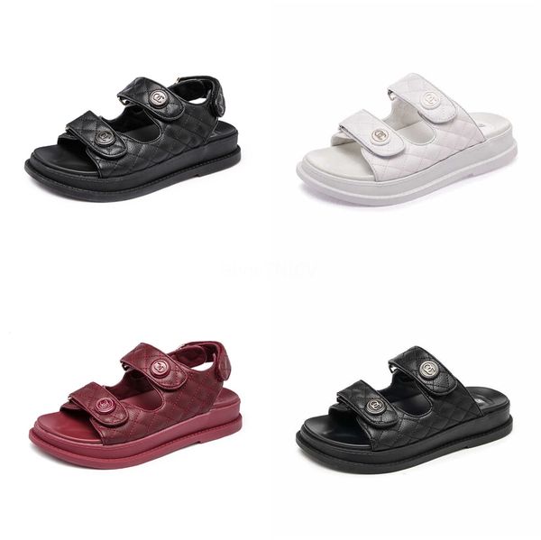 

ebullient2020 womens year leisure time flat bottom flange hollow out sandals will code 40-43 shoe#666, Black