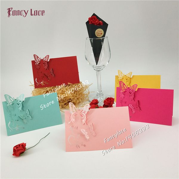 

50pcs laser cut butterfly party name place cards wedding table decoration marriage favors party table card supplies decor