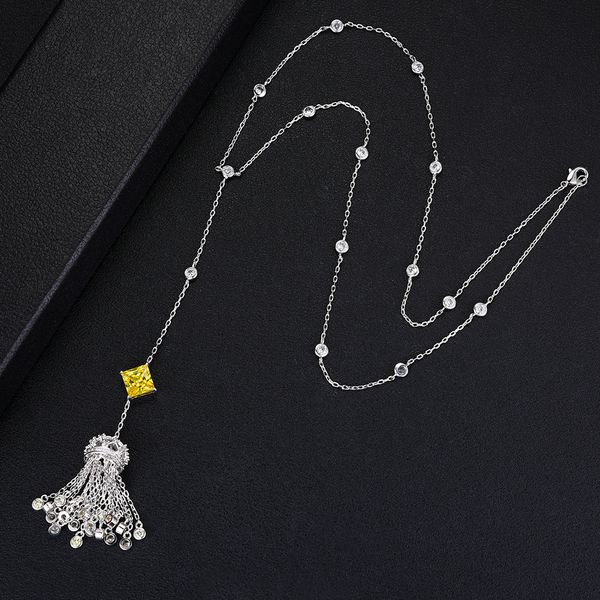 

mother's day gift trendy swimming long tassel lariat necklaces personalized stackable necklace jewelry for women girlfriend gift, Silver