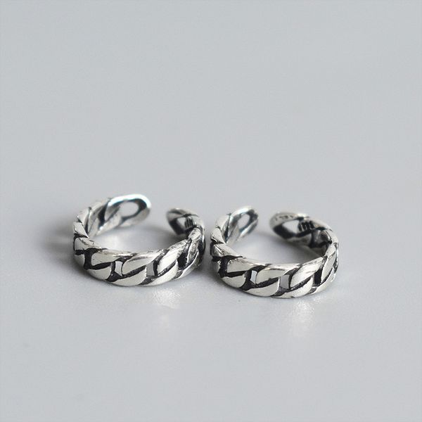 

fengxiaoling retro weave earrings for women 925 sterling silver senior weave clip on earrings new fashion women fine jewelry, Golden;silver