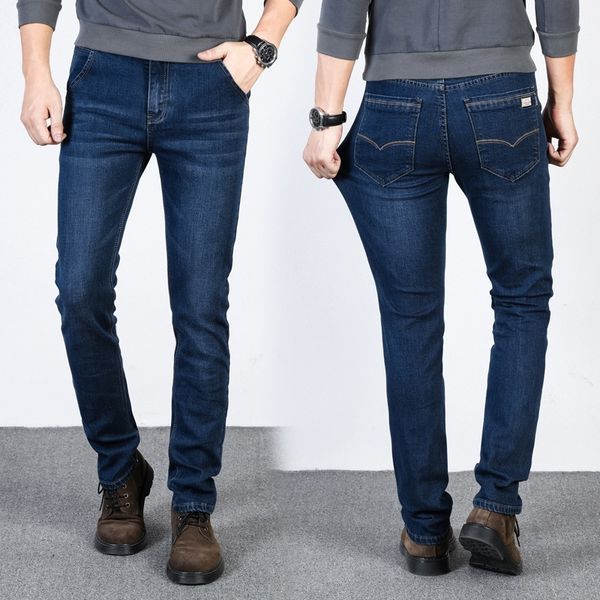 

new arrival fashion demin jeans elasticity causal big size straight jeans for mens, Blue
