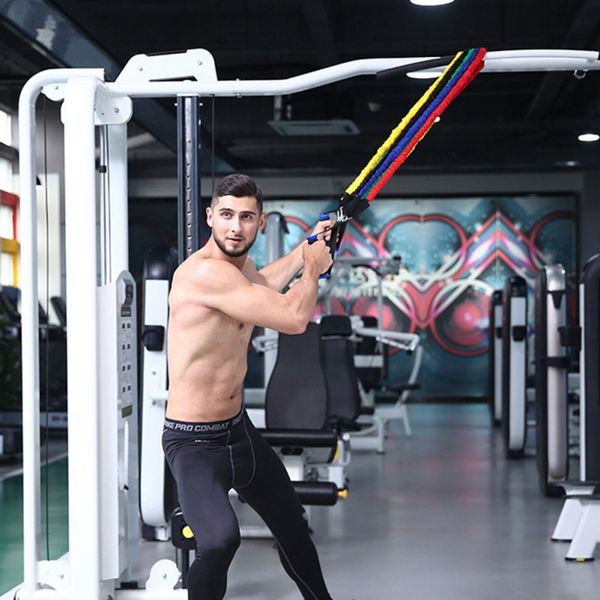 

11 pcs tube resistance bands set with protective nylon sleeves fitness elastic bands for home training workout equipment sq 2