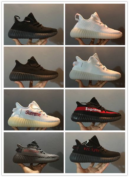 

350 v2 static mens running boosts shoes kanye west cream white black white bred women fashion sports sneakers