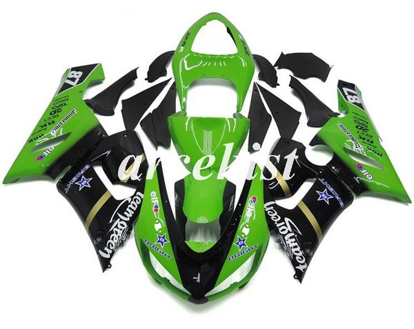 

4 подарки новые abs мотоцикл полный комплект обтекатели подходит для kawasaki ninja zx6r zx6r 2005 2006 6r 05 06 набор тела холодный зеленый