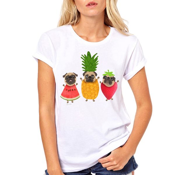 

women clothes pineapple funny cartoon watermelon fruit fashion cartoon ladies woman harajuku punk tee shirt t female t-shirt, White