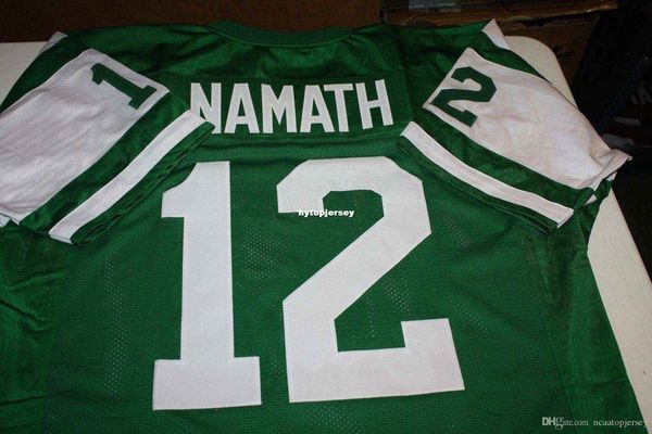 

retro joe namath #12 custom mitchell & ness jersey green stitching men's football jerseys college ncaa, Black;red