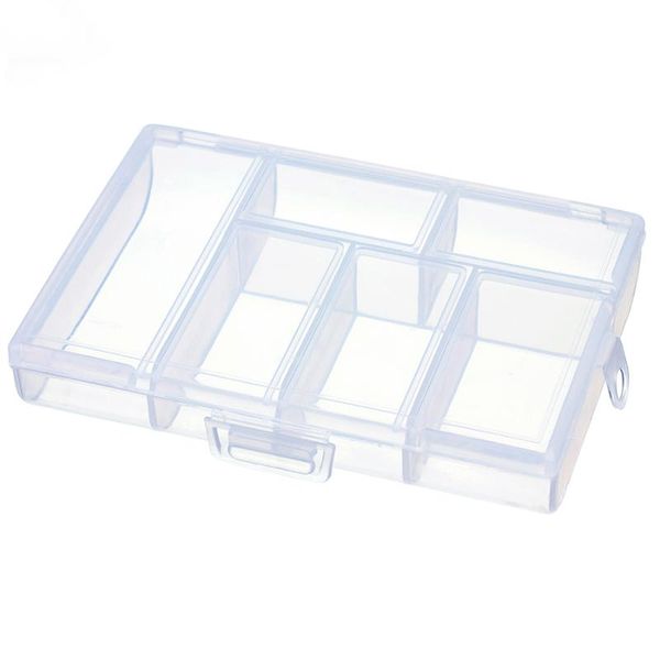 

plastic 6 slots jewelry tool box organizer storage beads jewelry box new fashion plastic packaging gift earring ring, Pink;blue