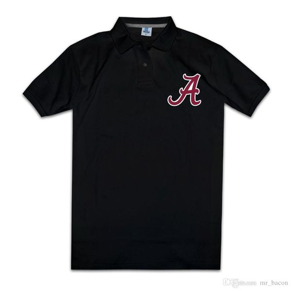 

polo men's shirt fashion preppy style casual cotton short sleeve customized print a alabama university logo polo shirt