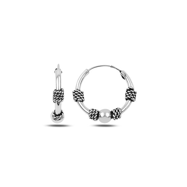 

armagano 16mm oxidized ring earrings, Silver
