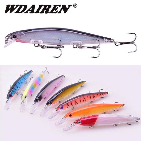 

wdairen minnows fishing lure floating wobblers lures tackle 12.5g/13.8g artificial hard bait treble hooks bass pike crankbait ppfil