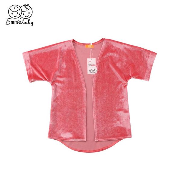 

дети ребёнки velvet пальто малыши лето топы с коротким рукавом пальто одежды, Blue;gray