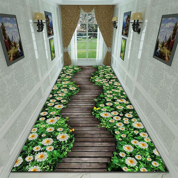 

tpfocus 80cm modern rug antiskid soft green rectangle plant printing non slip mat for bedroom living room table kitchen 1 pcs