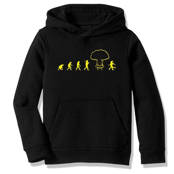 

fleece hooded sweatshirt nuclear winter evolution chernobyl casual clothing, Black