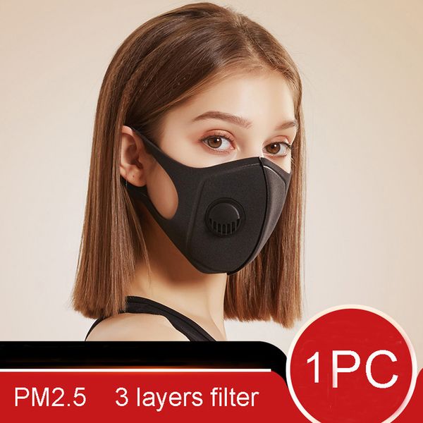 

reusable dustproof cycling face mask black pollution dust pm2.5 mask haze respirator face cover mouth mask