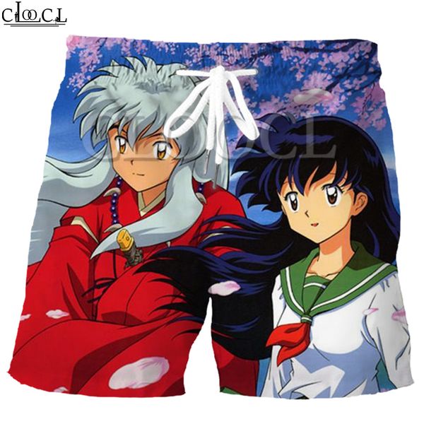 

men's shorts cloocl japanese anime inuyasha 3d printed 2021 summer leisure sport hip hop harajuku style fashion wild, White;black