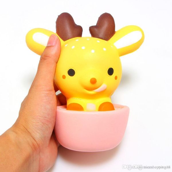 

good 15cm squishy jumbo kawaii cup deer cream scented animal slow rising decompression squeeze toy for kids doll gift fun t440