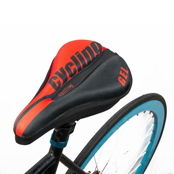 

new unisersal silicone gel mountain bike bicycle seat saddle cover gel shockproof cushion bike saddle cover, Black