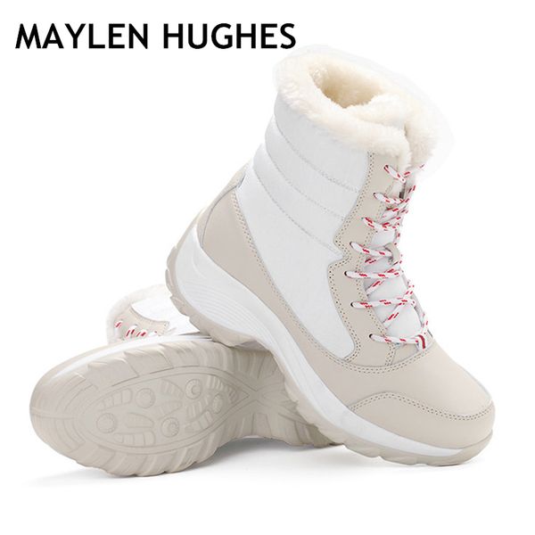 

women boots non-slip waterproof winter ankle snow boots women platform winter shoes fur plush botas mujer big large size 41 42, Black