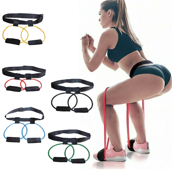 

resistance bands multi function fitness bulegs muscle training adjust waist belt elastic pedal exerciser workout home