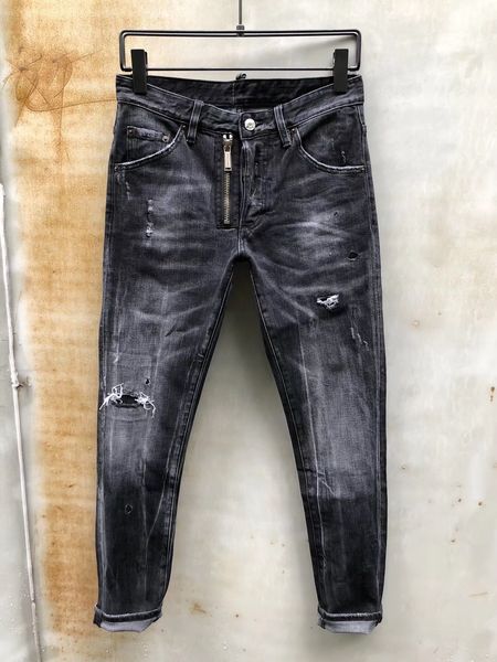 

new stryle mens jeans casual mens denim coolguy jean embroidery pants holes jeans button pants hip hop long trousers it uk us size 44-54, Blue