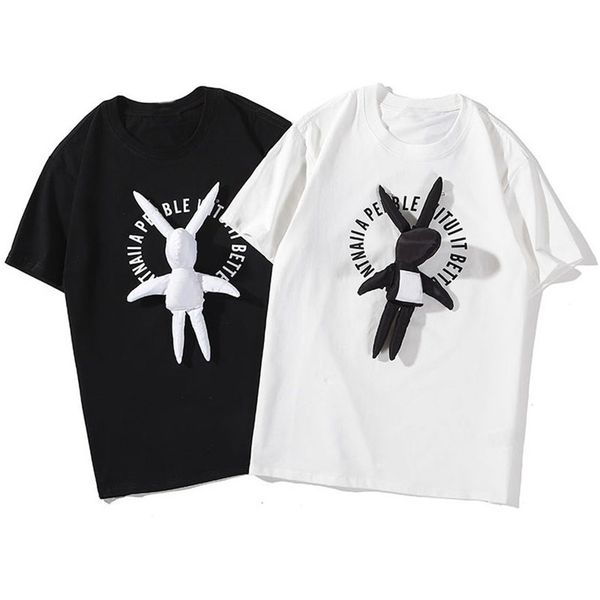 

19ss mens lstylist t shirt comfortable casual cotton women short sleeve mens round neck tees black white 2 colors, White;black